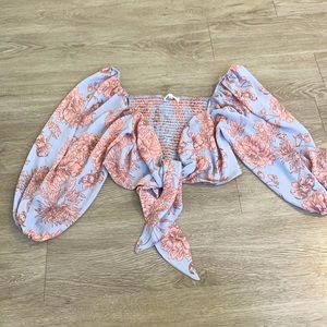 Front Tie floral top